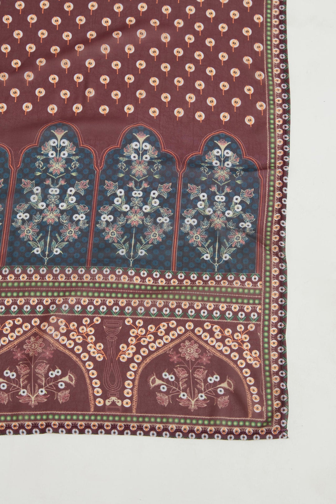 Neerus Maroon cotton chikankari suit set - detail view 2