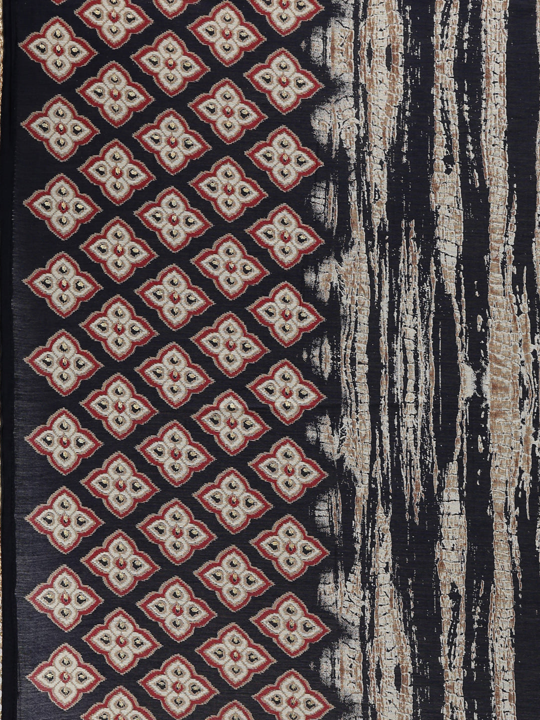 Neerus Blue cotton embellished kurta set with dupatta - detail view 4