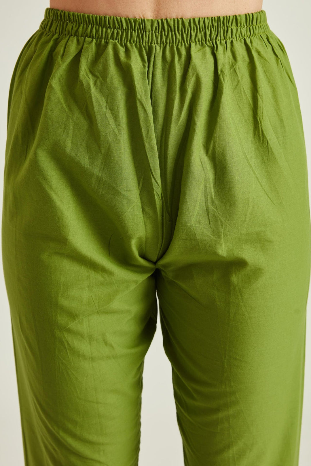 Neerus Green Banarasi woven kurta set - detail view 1