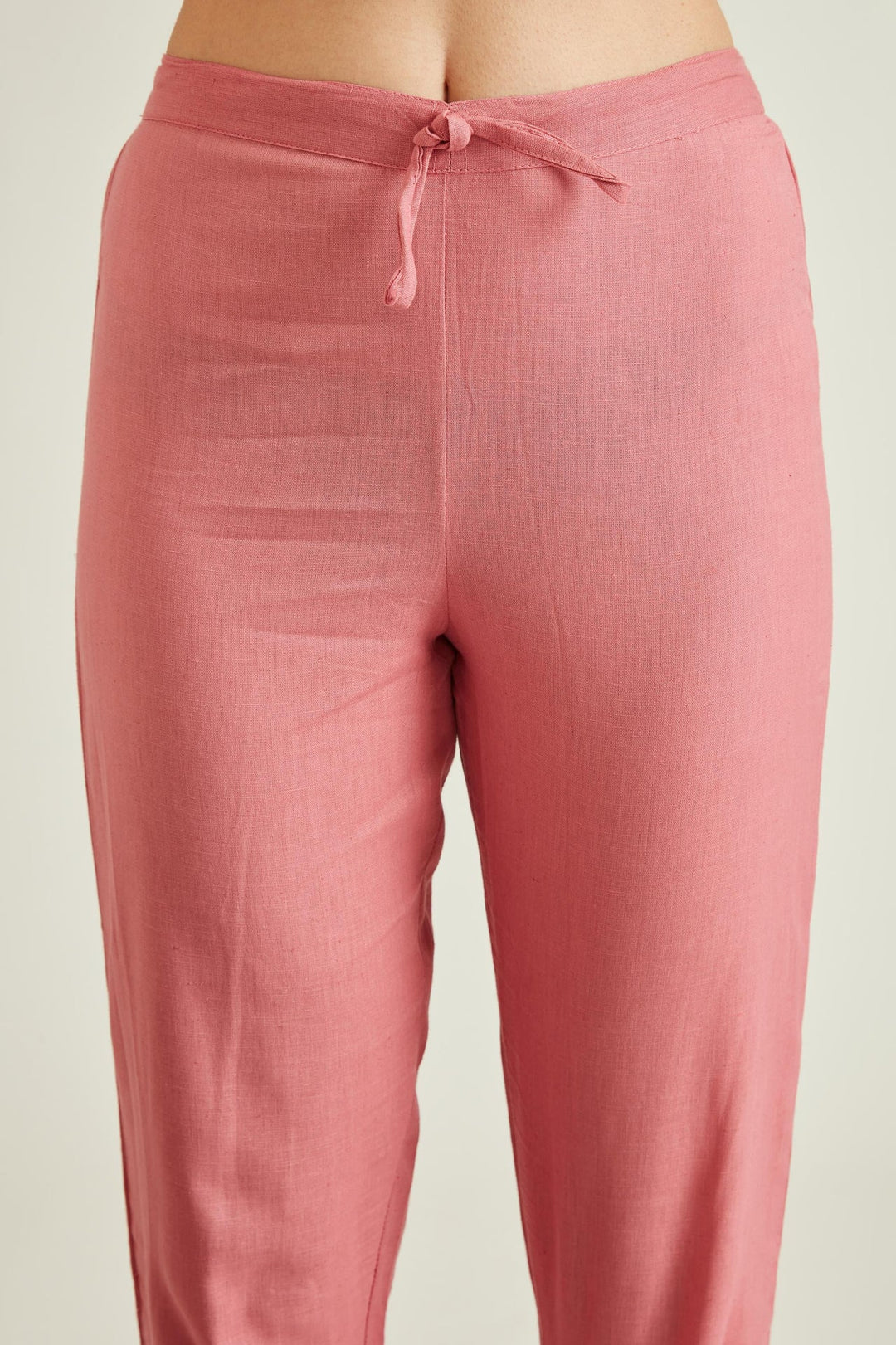 Neerus Pink muslin mirror work kurta set - detail view 3