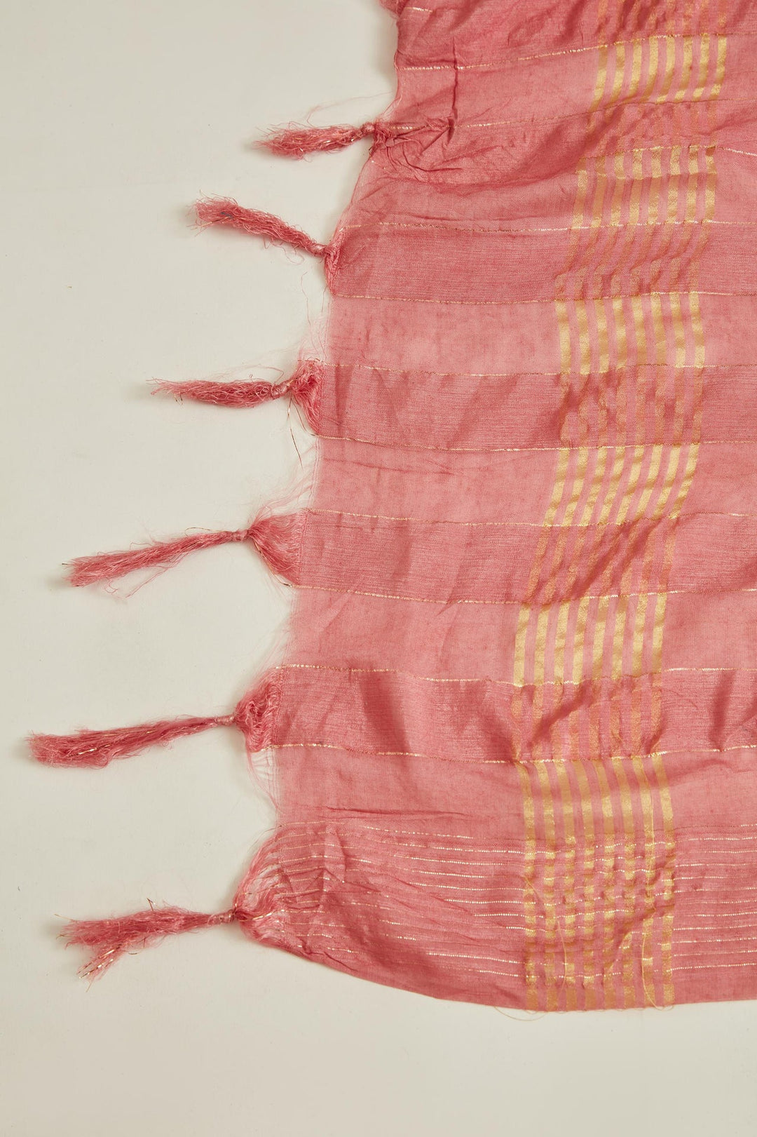Neerus Pink muslin mirror work kurta set - detail view 4