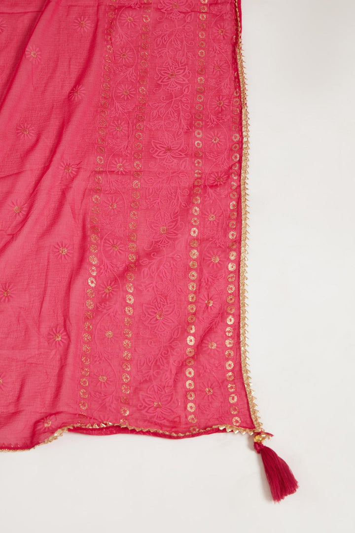 Neerus Pink cotton suit set - detail view 2