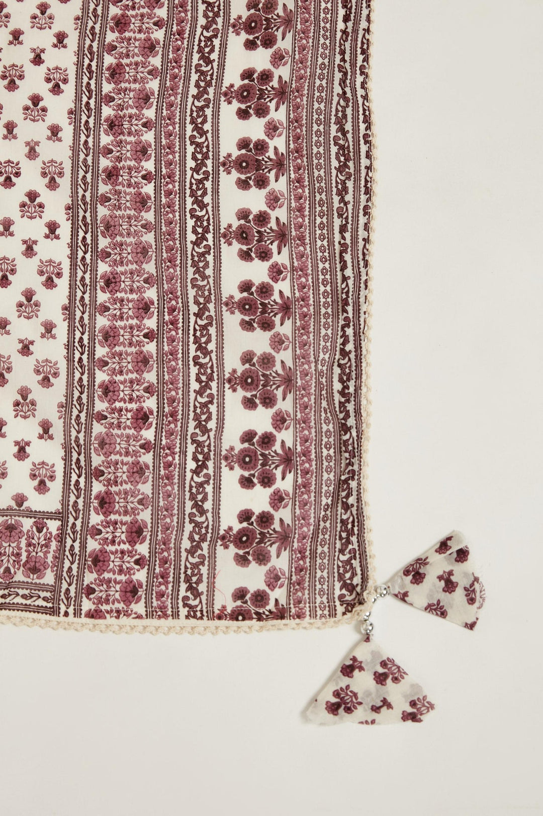 Neerus Purple cotton printed anarkali suit set - detail view 3