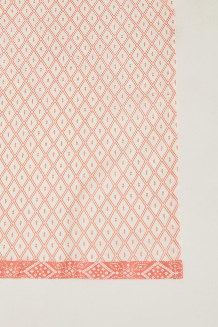 Neerus Pink viscose rayon printed kurta set - detail view 4
