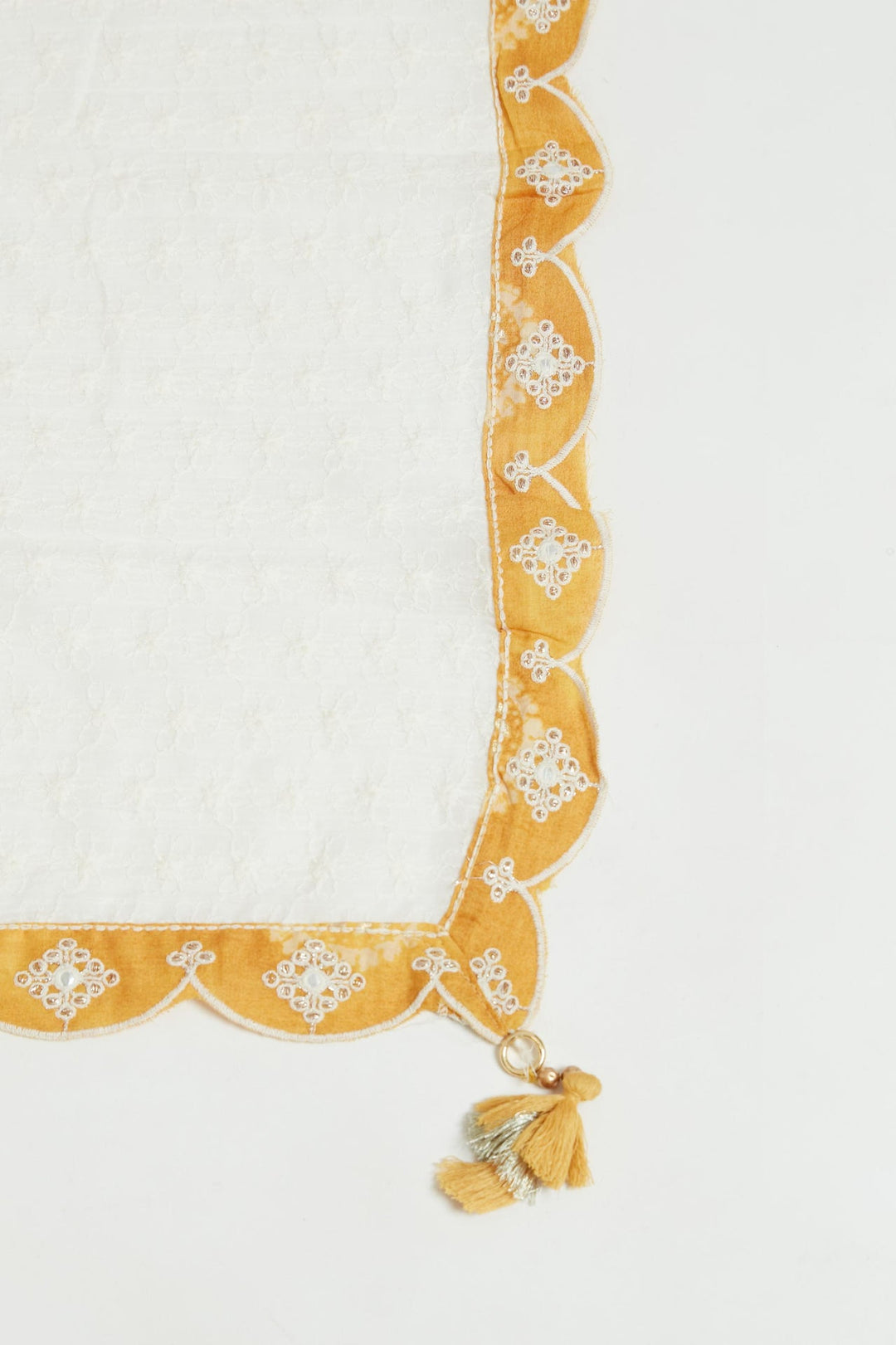 Neerus Yellow cotton kurta set - detail view 2