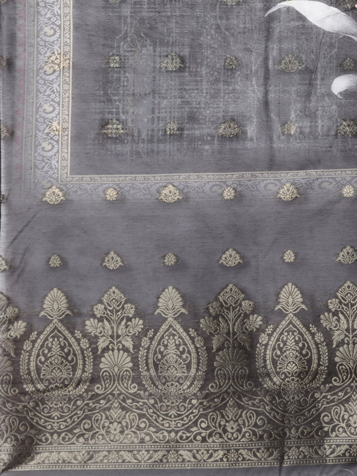 Neerus Black printed floral straight suit set - detail view 4