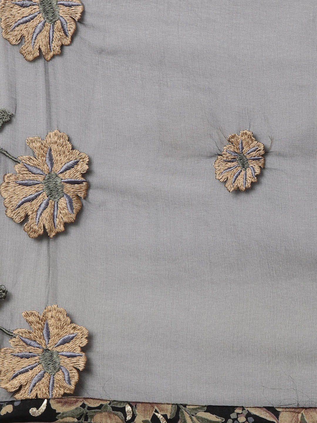 Neerus Black printed floral suit set - detail view 4