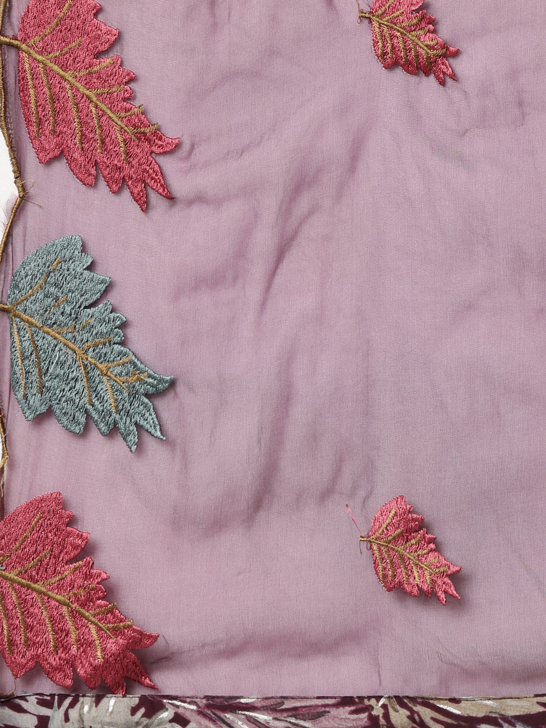 Neerus Purple printed ethnic suit set - detail view 4