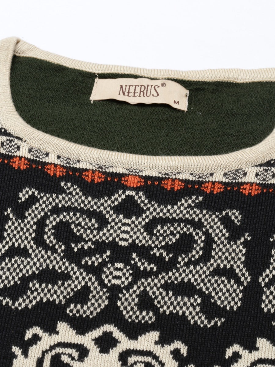 Neerus Yellow acrylic printed straight kurti - side view