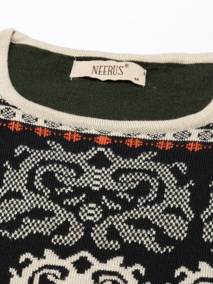 Neerus Yellow acrylic printed straight kurti - side view