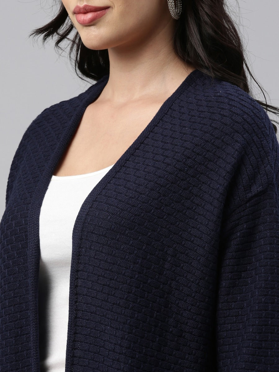 Neerus Blue wool winter kurti - detail view 3