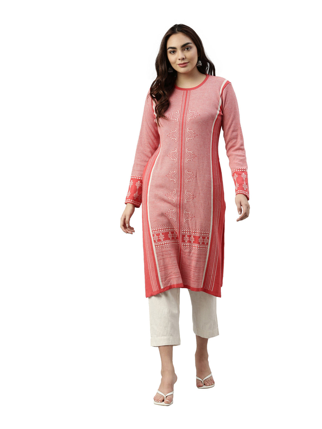 Neerus Woven acrylic kurti - detail view 2