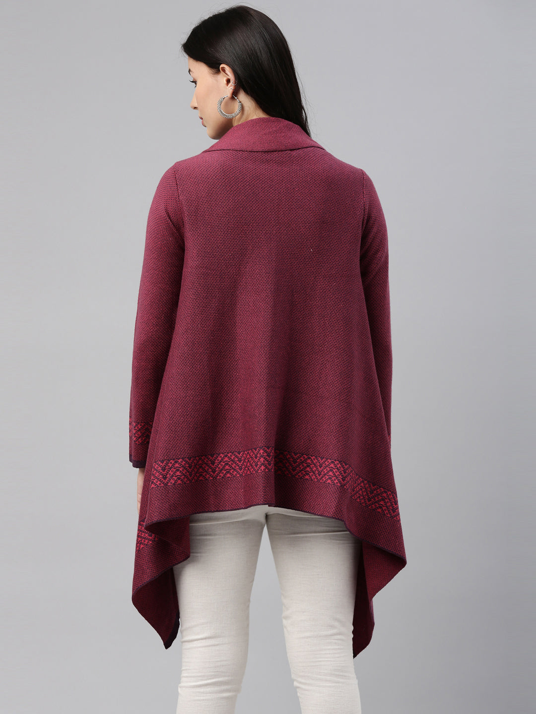 Neerus Grey wool straight kurti - detail view 1