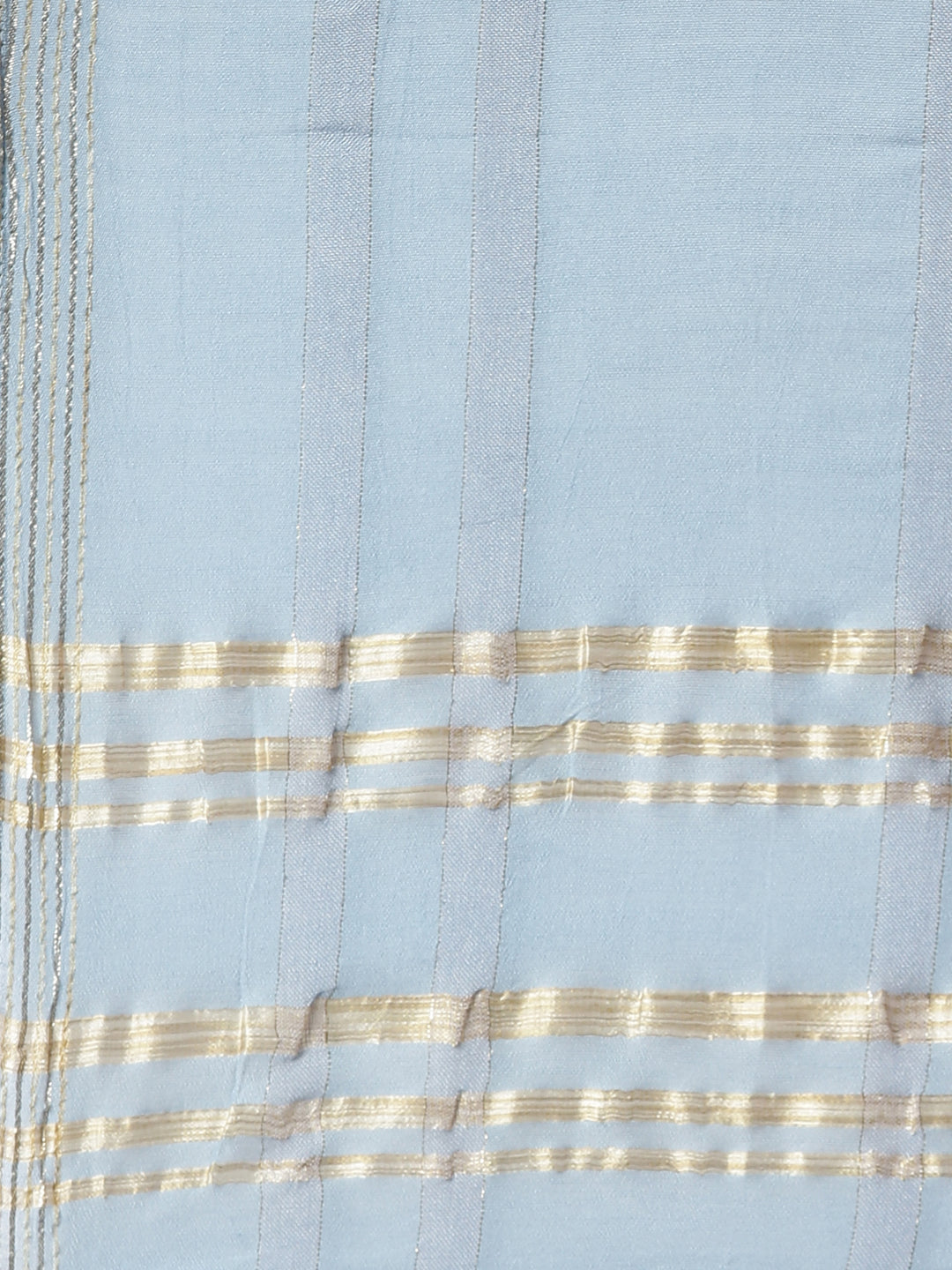 Neerus Blue printed floral kurta set with palazzo and dupatta - detail view 4