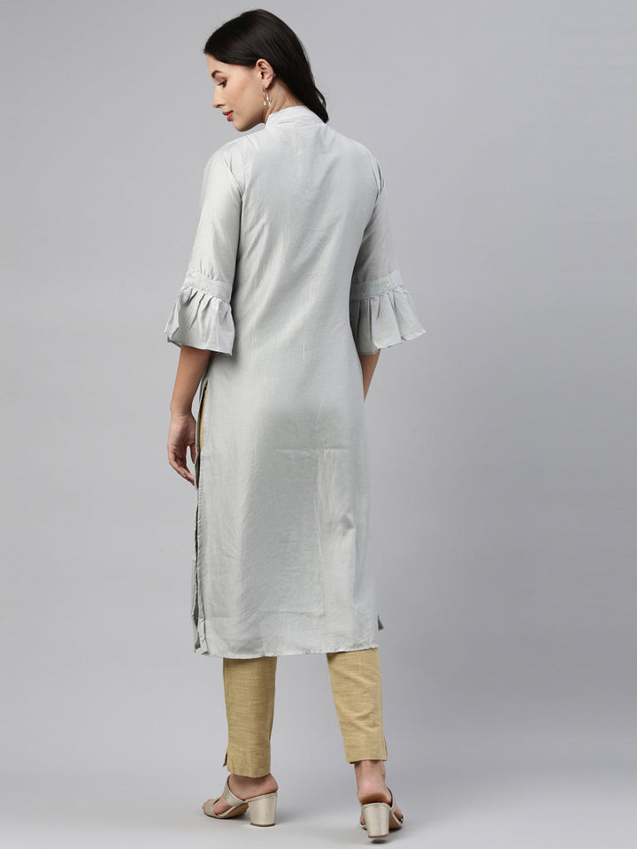 Neerus Grey modal printed kurti - detail view 2
