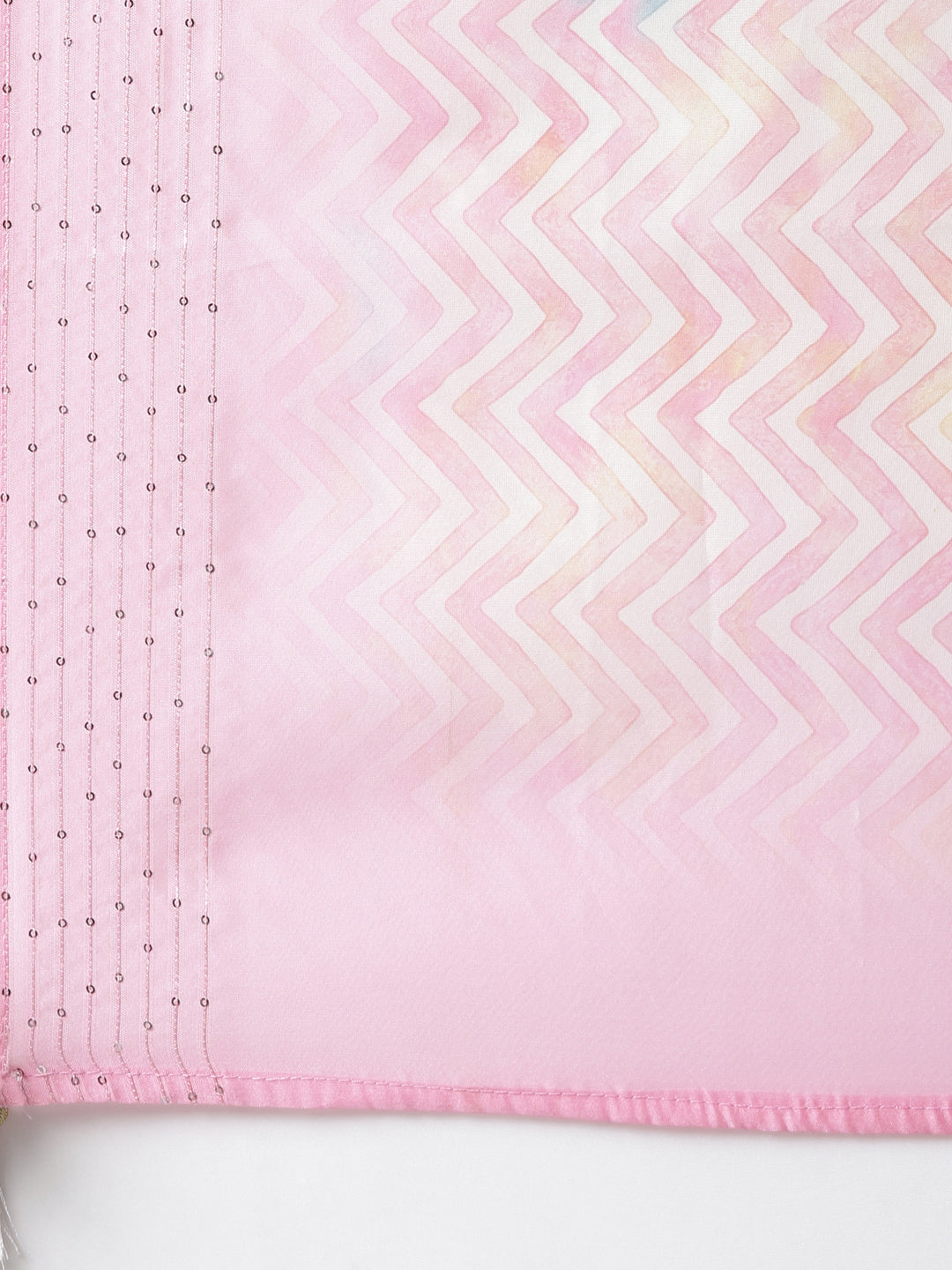Neerus Pink printed straight kurta set with trouser and dupatta - detail view 4