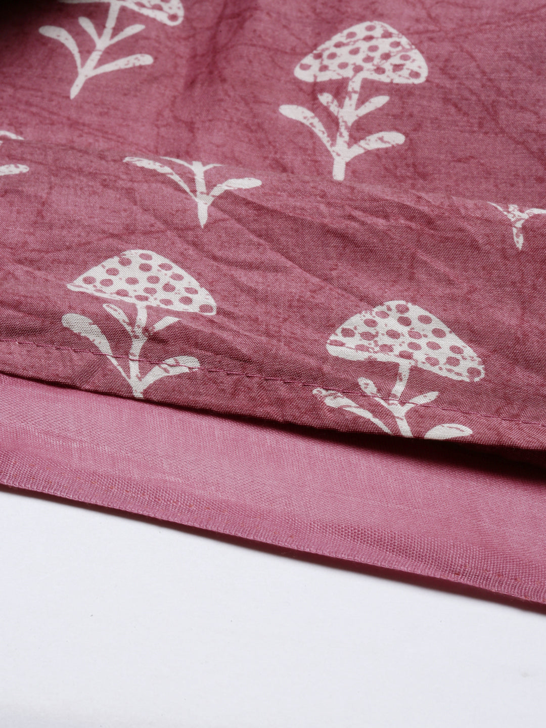 Neerus Pink muslin printed straight kurti - back view