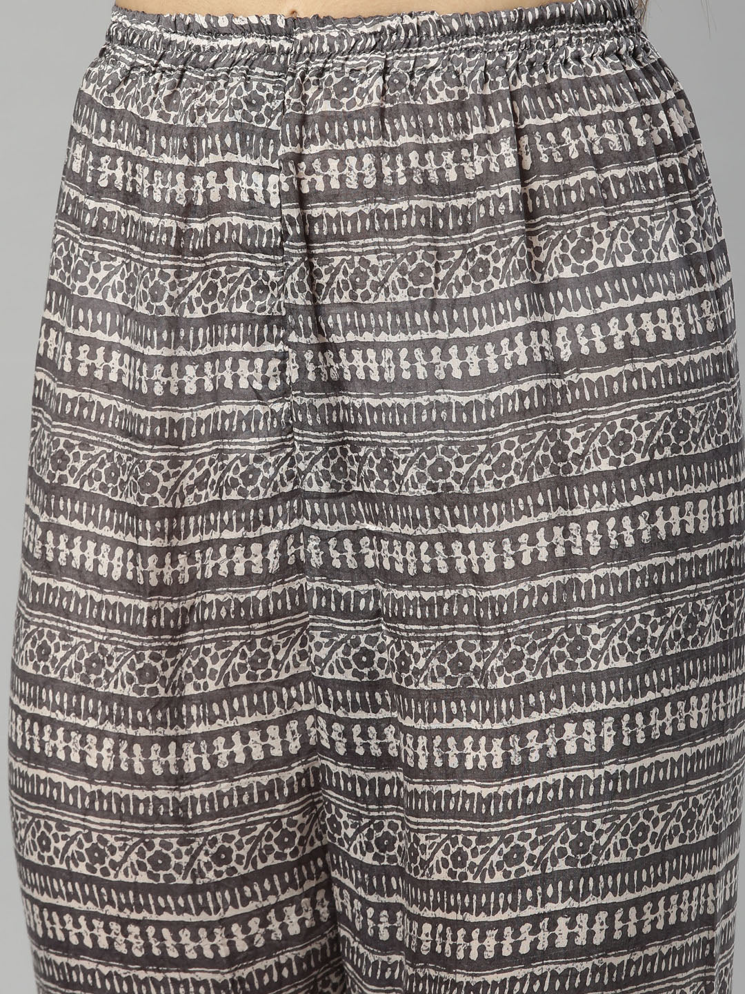 Neerus Grey muslin straight kurti - detail view 5