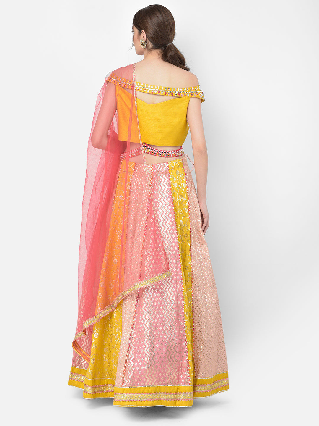 Neerus Multi Banarasi Mirror Work Lehenga Choli - detail view 1
