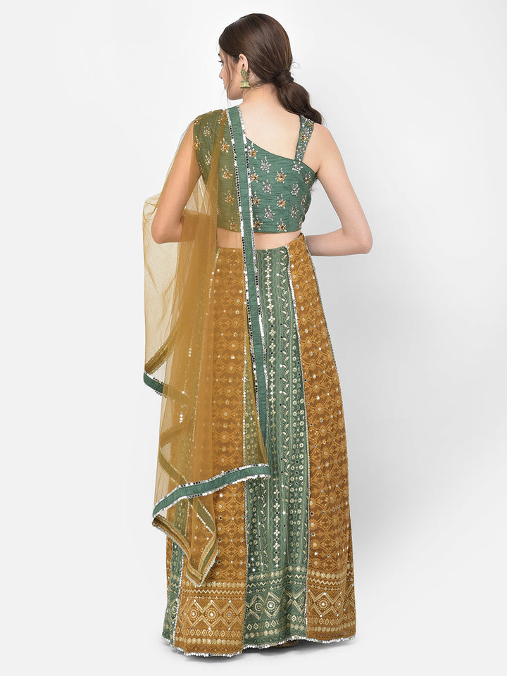 Neerus Multi georgette embellished lehenga choli set - detail view 1