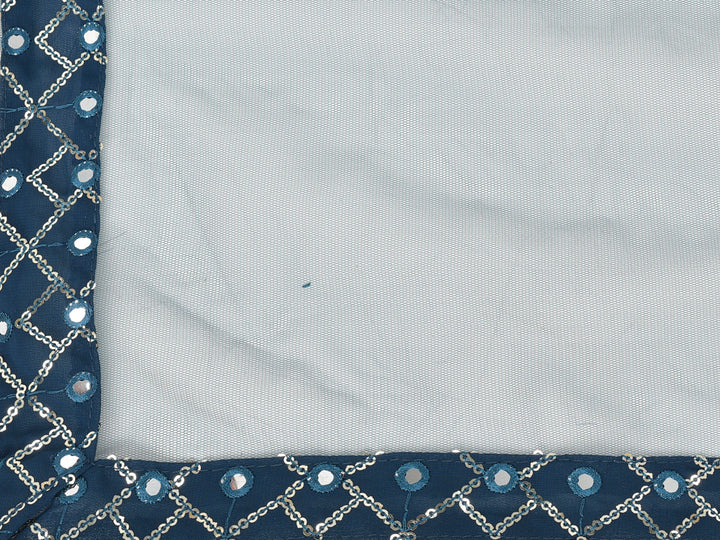 Neerus Blue Georgette Embellished Kurta Set - detail view 12
