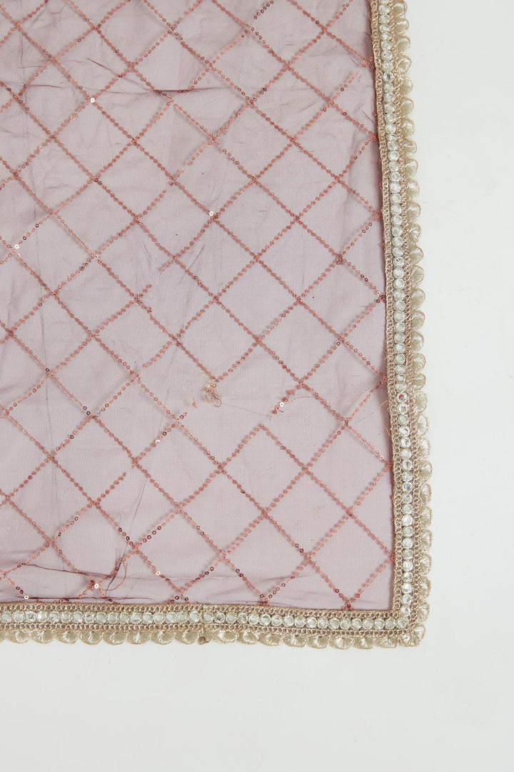 Neerus Maroon Banarasi woven lehenga choli set - detail view 3