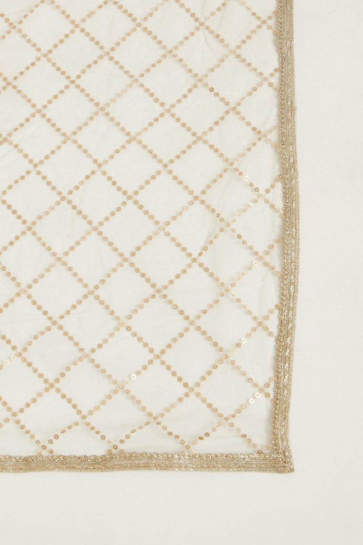 Neerus Green Banarasi woven lehenga choli set - detail view 3