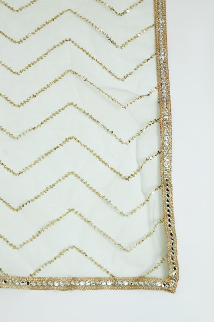 Neerus Green georgette embroidered dress - detail view 2