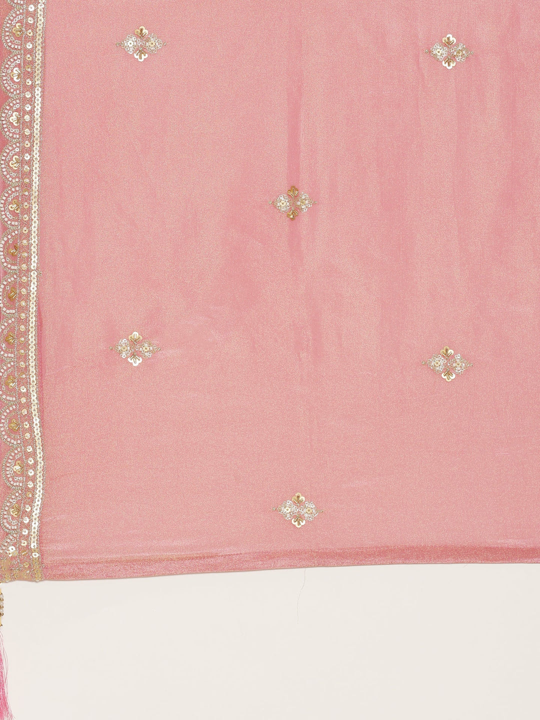 Neerus Pink tissue embroidered suit set - detail view 5