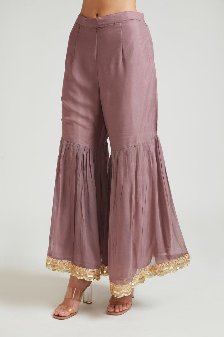 Neerus Purple georgette kurta set - detail view 2