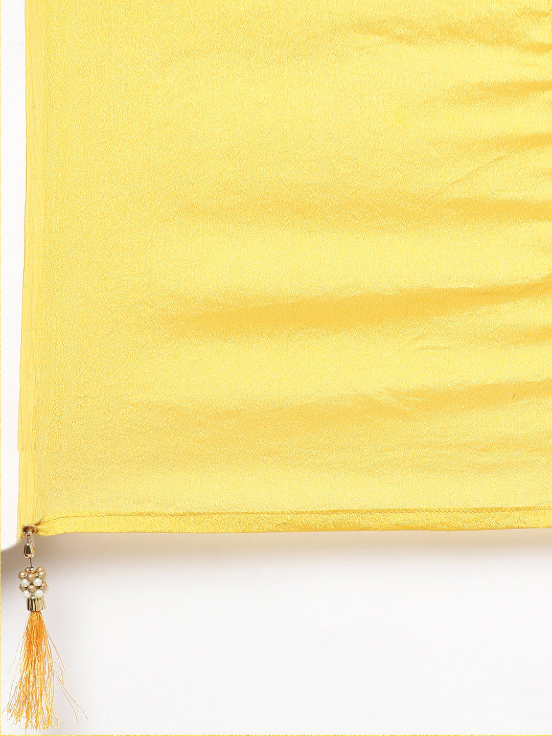 Neerus Yellow printed floral kurta set with trouser and dupatta - detail view 4