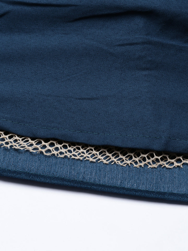 Neerus Blue georgette embellished suit set - detail view 10