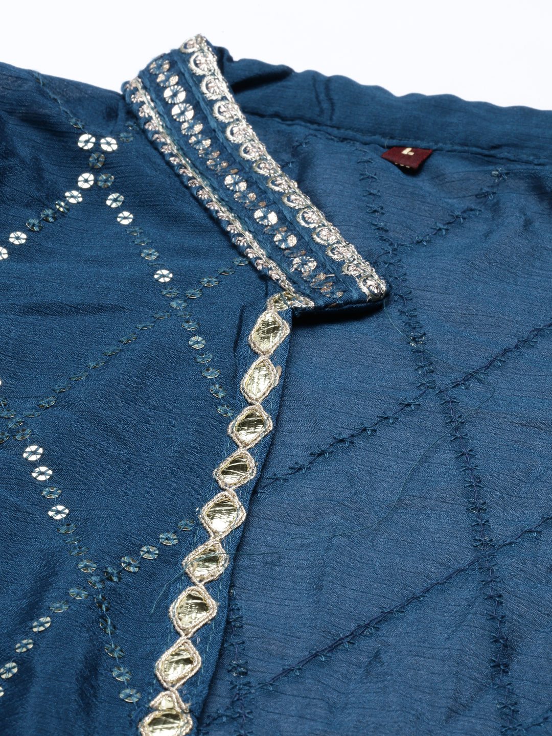 Neerus Blue georgette embellished suit set - detail view 12