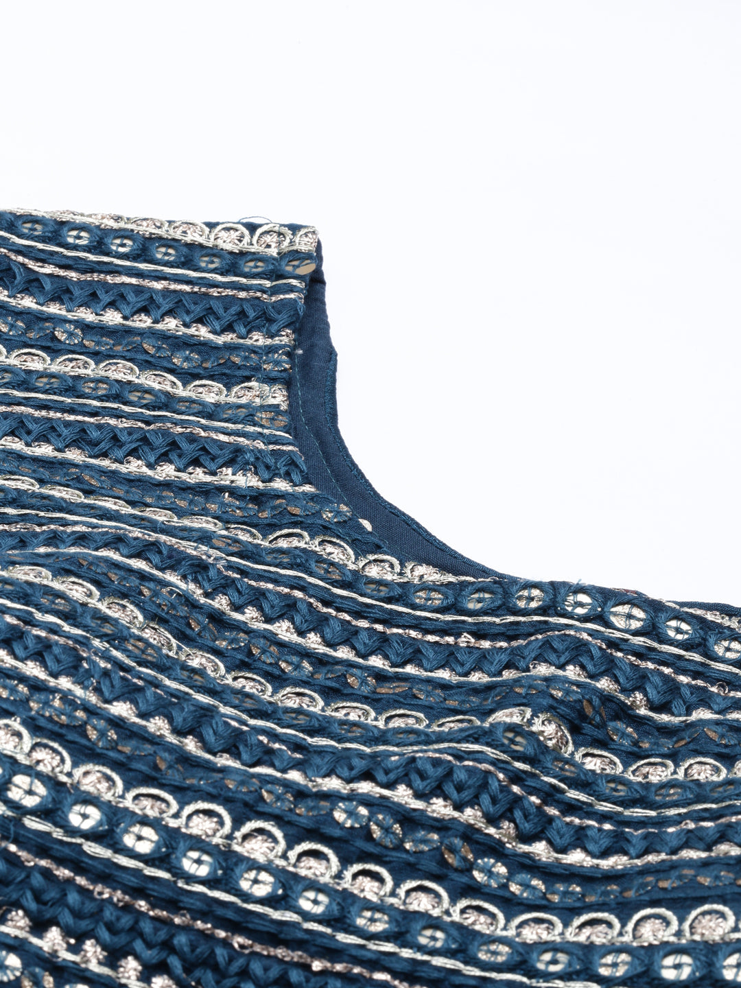 Neerus Blue georgette embellished suit set - detail view 2