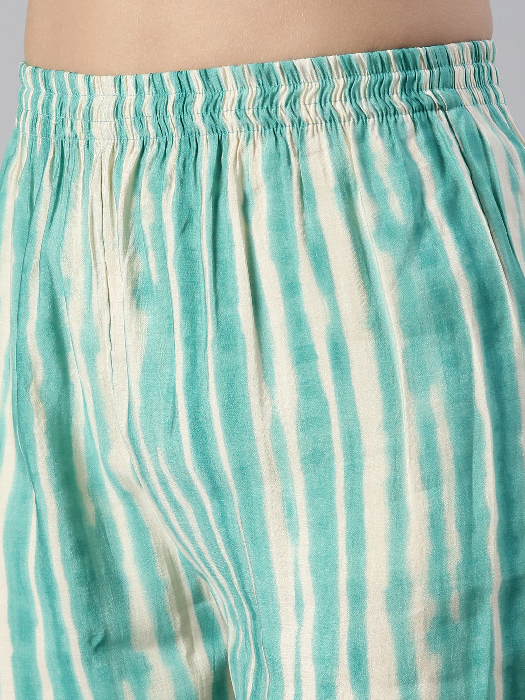 Neerus Blue embroidered kurta set with trouser and dupatta - detail view 3