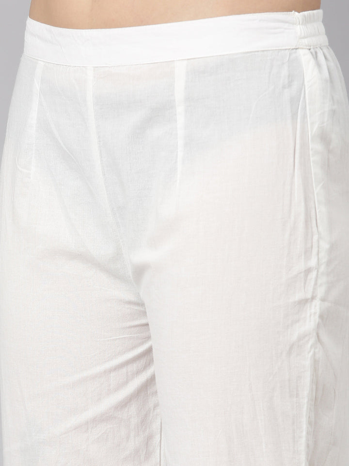 Neerus Pink Regular Straight Floral Kurta And  Trousers With Dupatta