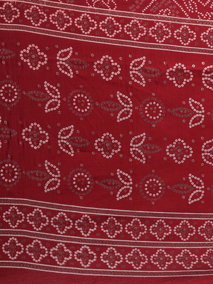 Neerus Maroon printed Nyra cut kurta set - detail view 4
