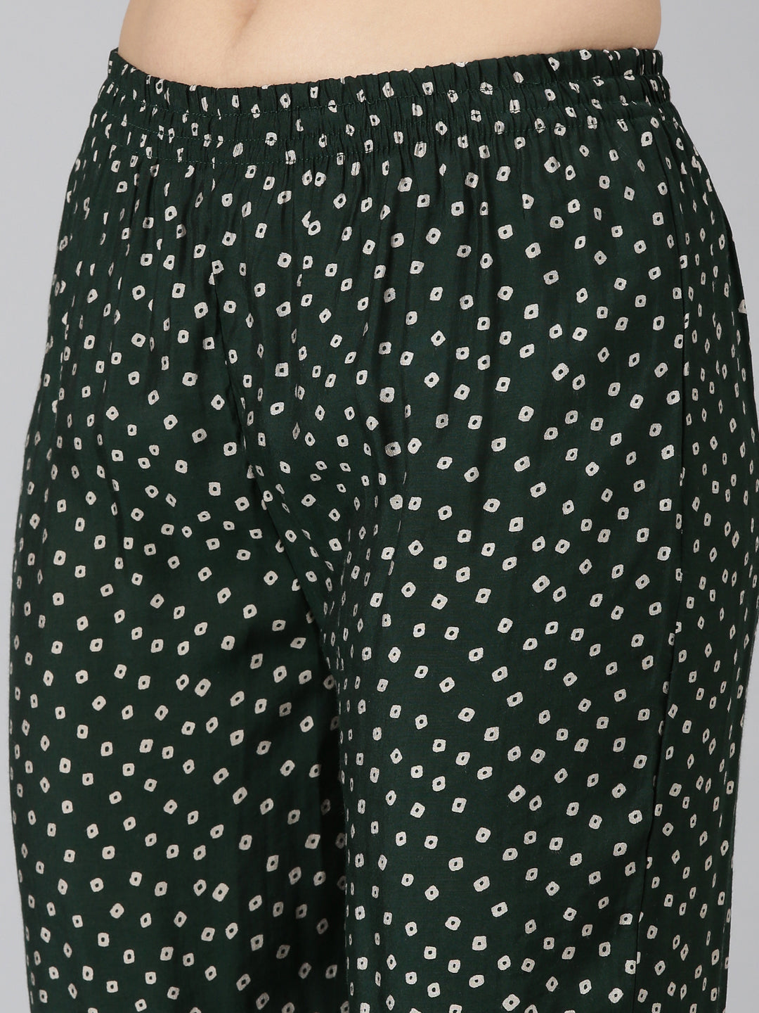 Neerus Green printed Nyra cut kurta set - detail view 3