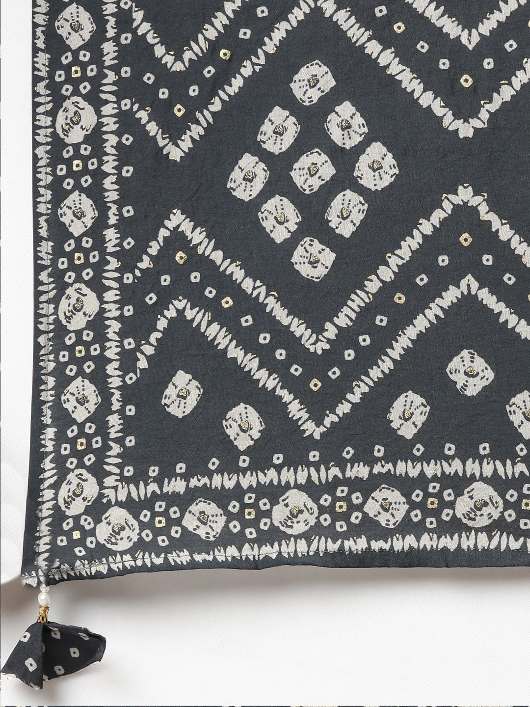 Neerus Grey printed Nyra cut kurta set - detail view 4