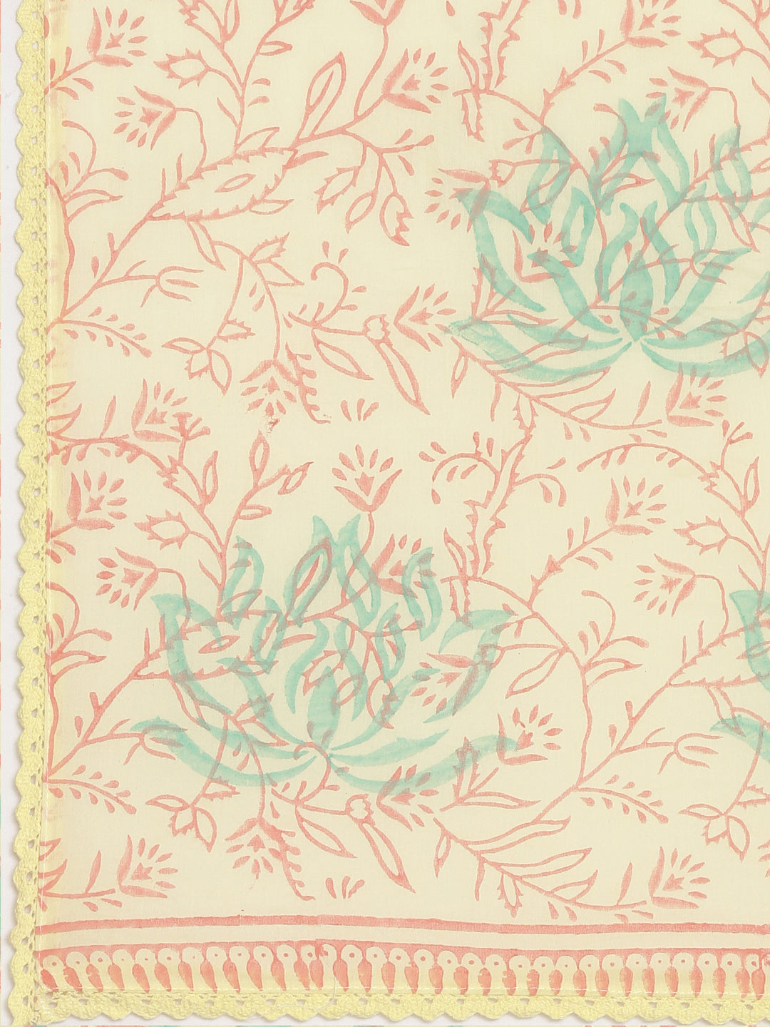 Neerus Yellow printed straight kurta set with dupatta - detail view 4