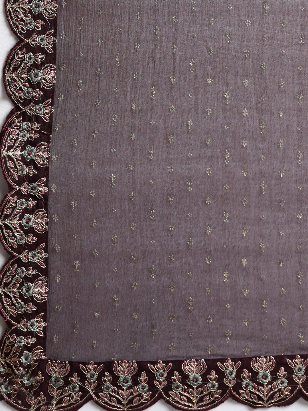 Neerus Purple printed ethnic flared suit set - detail view 4