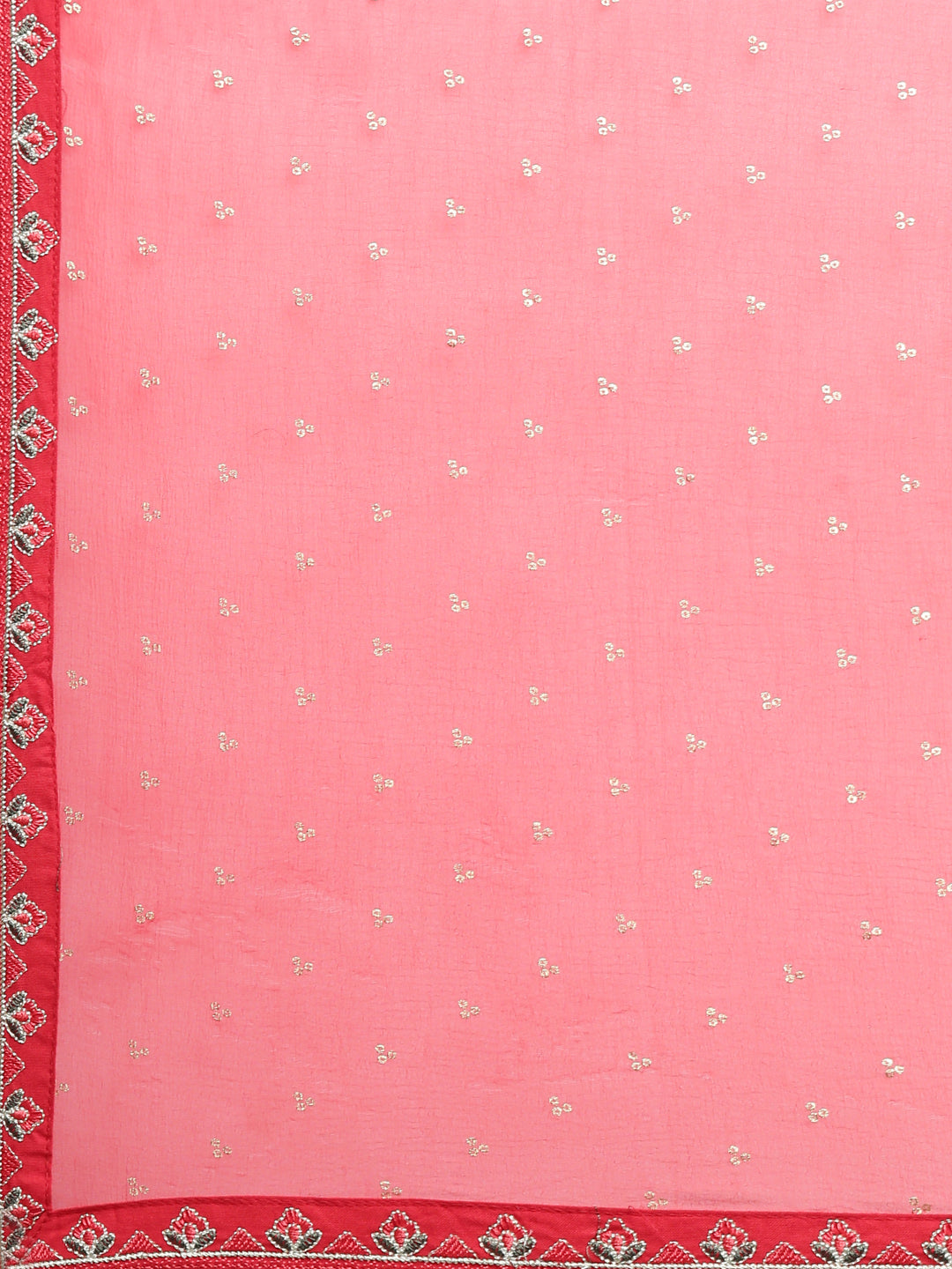 Neerus Red printed straight kurta set with dupatta - detail view 4
