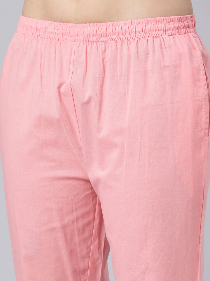 Neerus Pink cotton printed suit set - detail view 4