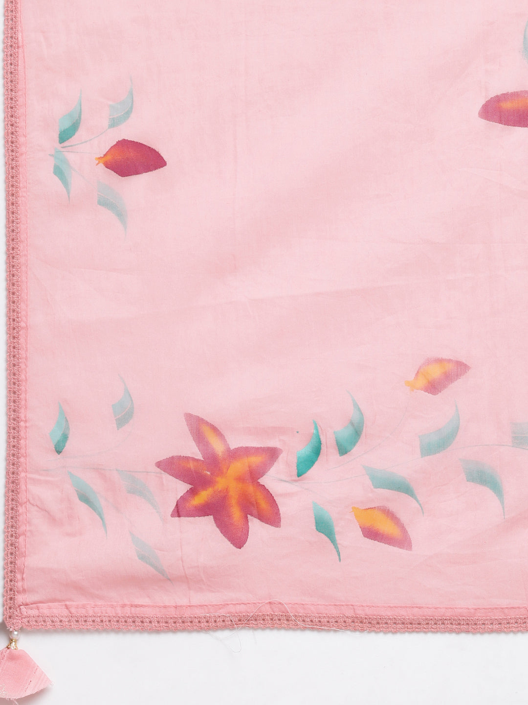 Neerus Pink cotton printed suit set - detail view 5