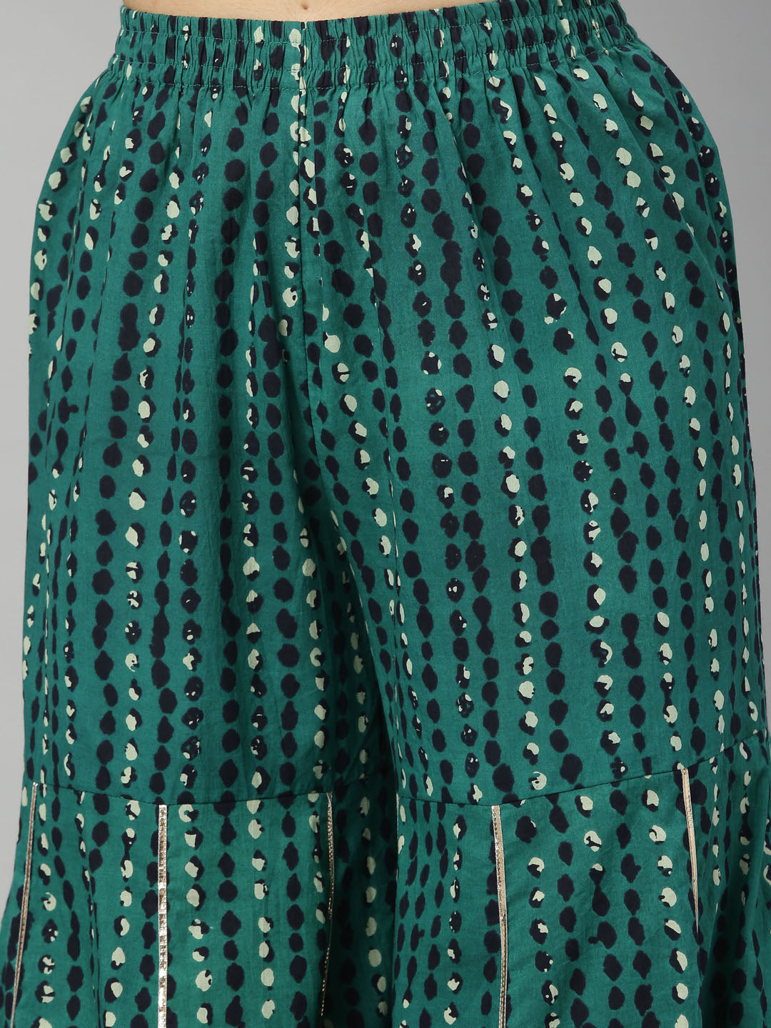 Neerus Blue cotton printed kurta set - detail view 6