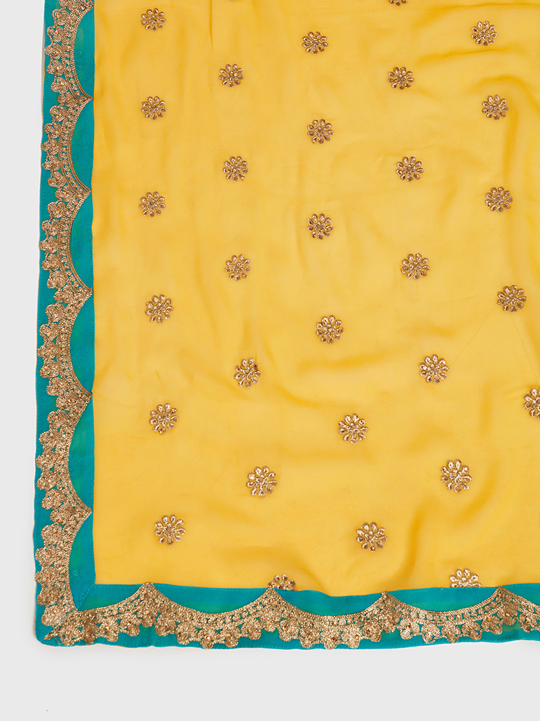 Neerus Blue Embellished Anarkali Kurta Set with Palazzo and Dupatta - detail view 2
