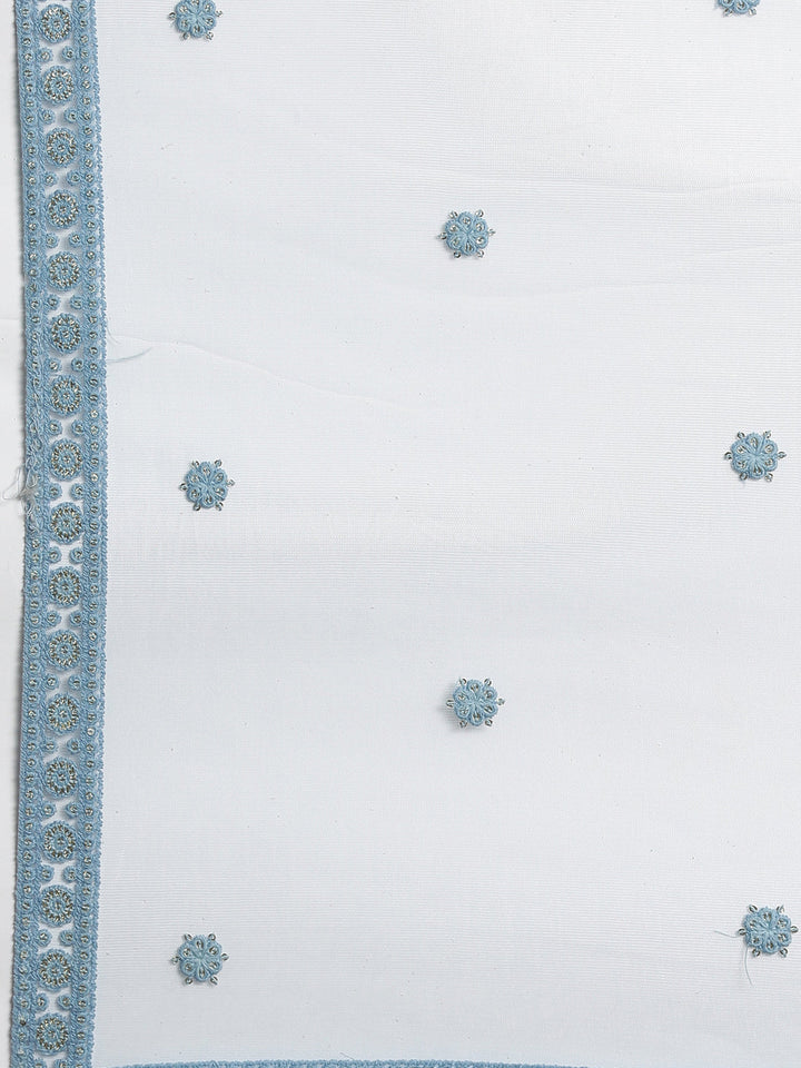 Neerus Blue net embroidered gown - detail view 3