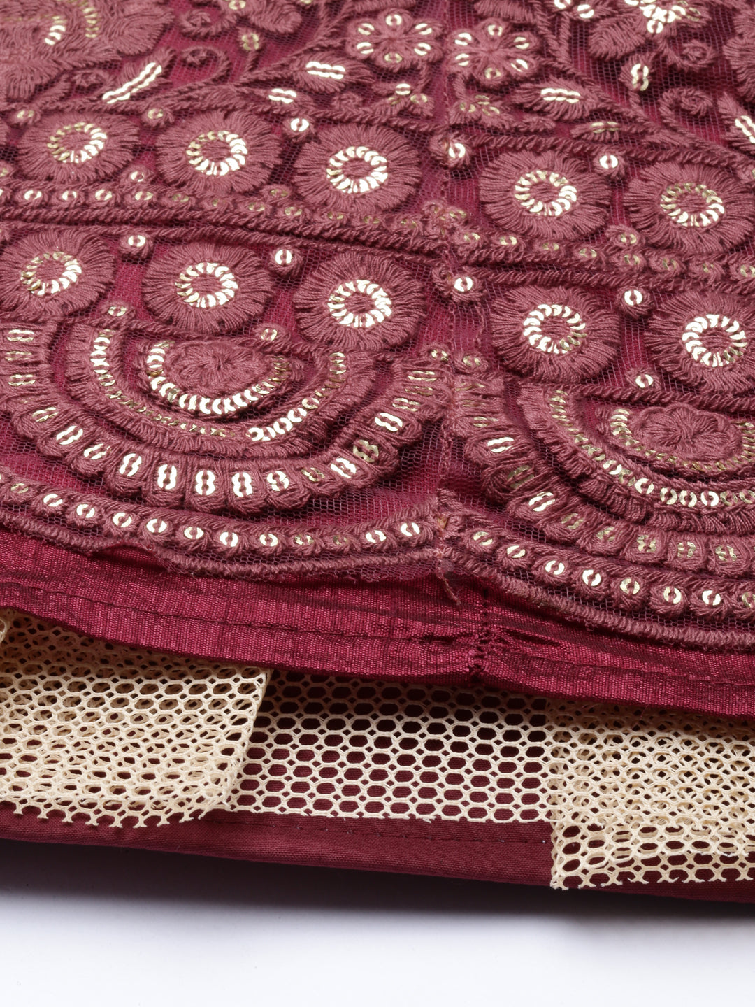 Neerus Pink net embroidered gown - detail view 7
