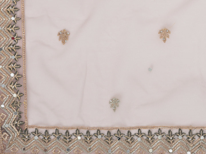 Neerus Pink net embroidered gown - detail view 3