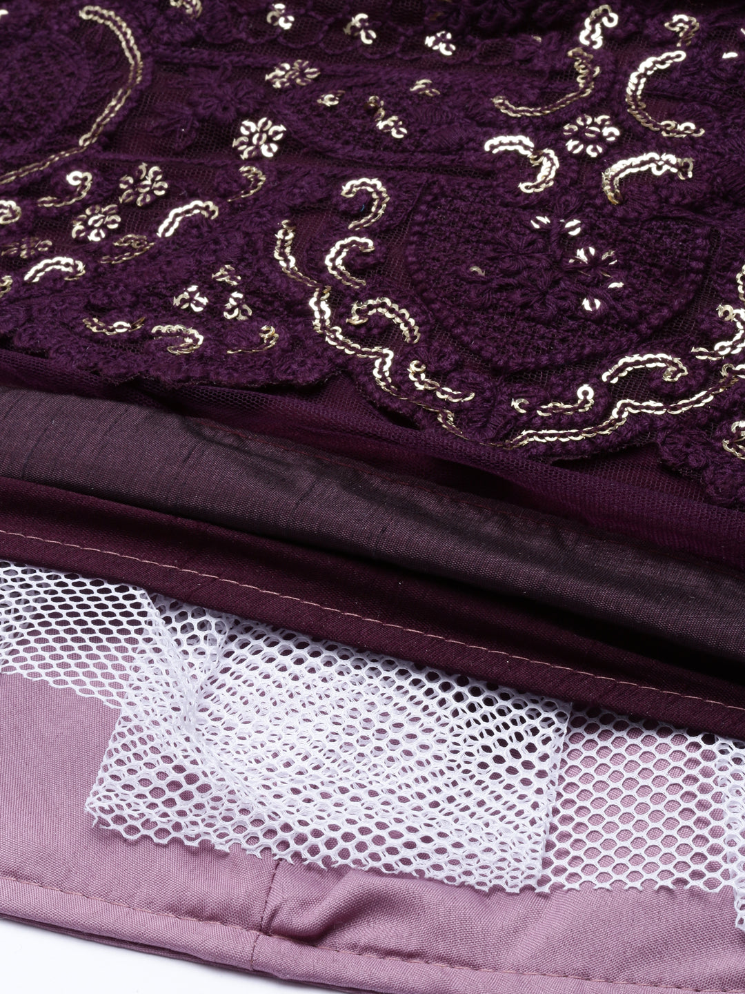 Neerus Purple net embroidered gown - detail view 17